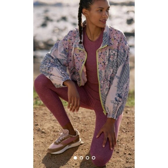 Anthropologie Pink and Blue Patterned Jacket - Picture 1 of 11